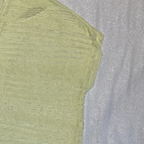 Pure Jill woven see-through linen blend yellow /green top L. - Picture 3 of 7